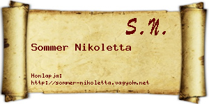 Sommer Nikoletta névjegykártya