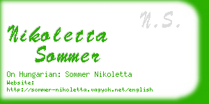 nikoletta sommer business card
